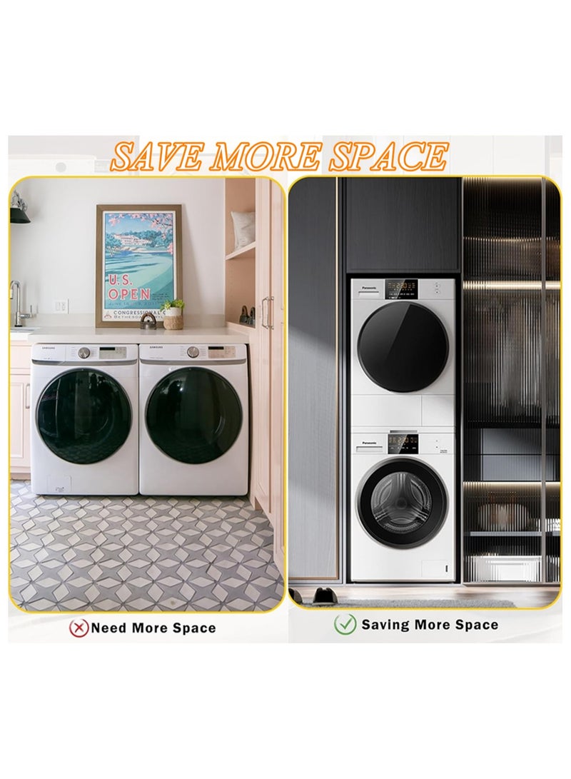 بيوينتي طقم التكديس للغسالة والمجفف   طقم تكديس قابل للتعديل من 50 إلى 70 سم   إطار تثبيت مع حزام مشدّد   مناسب لتركيب الغسالة والمجفف فوق بعضهما البعض - Image 5