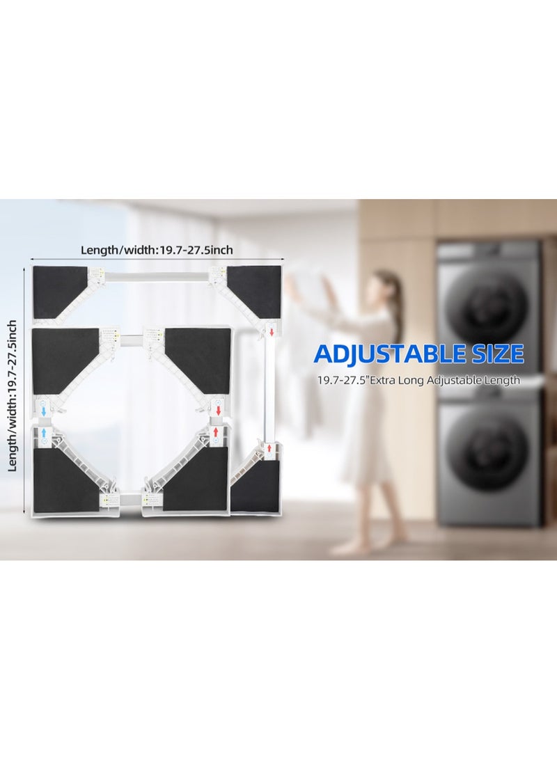 بيوينتي طقم التكديس للغسالة والمجفف   طقم تكديس قابل للتعديل من 50 إلى 70 سم   إطار تثبيت مع حزام مشدّد   مناسب لتركيب الغسالة والمجفف فوق بعضهما البعض - Image 2