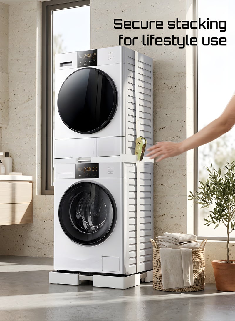 Beauenty Stacking Kit For Washing Machine And Dryer,Adjustable 50-70cm Washer Dryer Stacking Kit,With Ratchet Belt Connection Frame,Suitable For Stackable Washing Machine And Dryer Combinations - Image 5