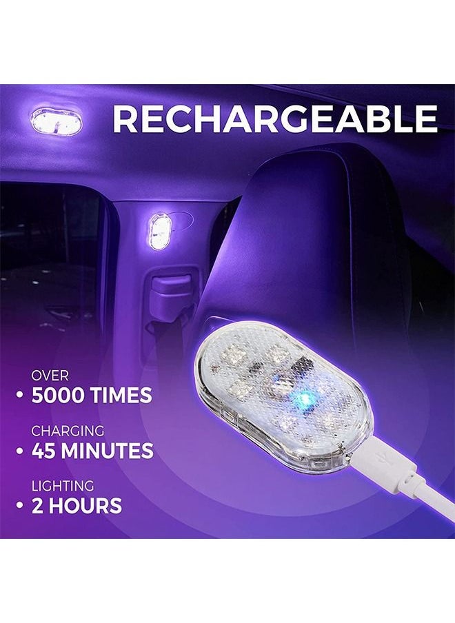 Arabest - Car Led Interior Lights, 7 Colors Ambient Lighting Car Interior Lights Car Led Lights Interior Wireless Led Lights for Car Interior Car Lights Inside Car USB Rechargeable Interior Lights (2 Pcs) - Image 1