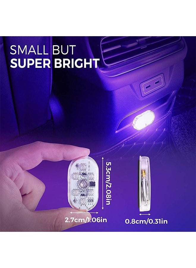 Arabest - Car Led Interior Lights, 7 Colors Ambient Lighting Car Interior Lights Car Led Lights Interior Wireless Led Lights for Car Interior Car Lights Inside Car USB Rechargeable Interior Lights (2 Pcs) - Image 1