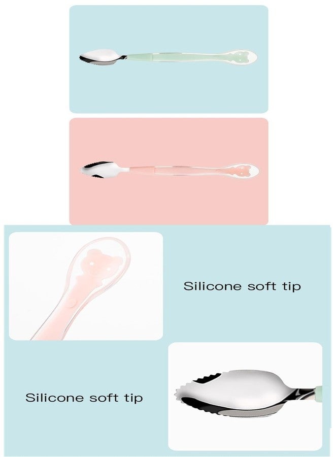 Wavva® Double Head Baby Spoon Silicone Soft Baby Fruit Scraping Mud Spoon Feeding Spoons Training Scrapping Fruits Children Babies for Gifts. (2) - Image 4