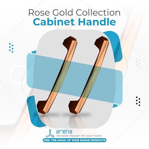 Arena Zinc Cabinet Handle (2 Pcs) 4-Inch, Rose Gold Finish Cabinet Pull Handle for All Types of Kitchen Cabinets, Doors, Wooden Furniture, Drawer Handle, Cabinet Pull Out Handles - Image 3
