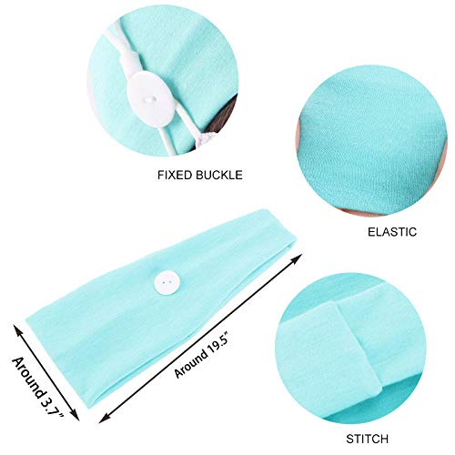 CÉLLOT 12 Pack Boho Wide Headband with Button Elastic Turban Hair Band Yoga Head Wraps for Women Girls Nurse and Doctor - Image 3
