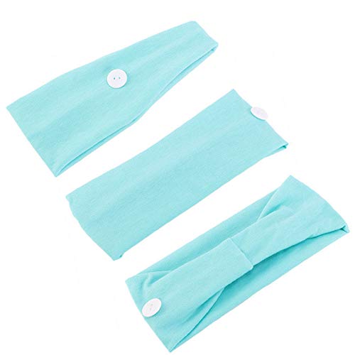 CÉLLOT 12 Pack Boho Wide Headband with Button Elastic Turban Hair Band Yoga Head Wraps for Women Girls Nurse and Doctor - Image 4