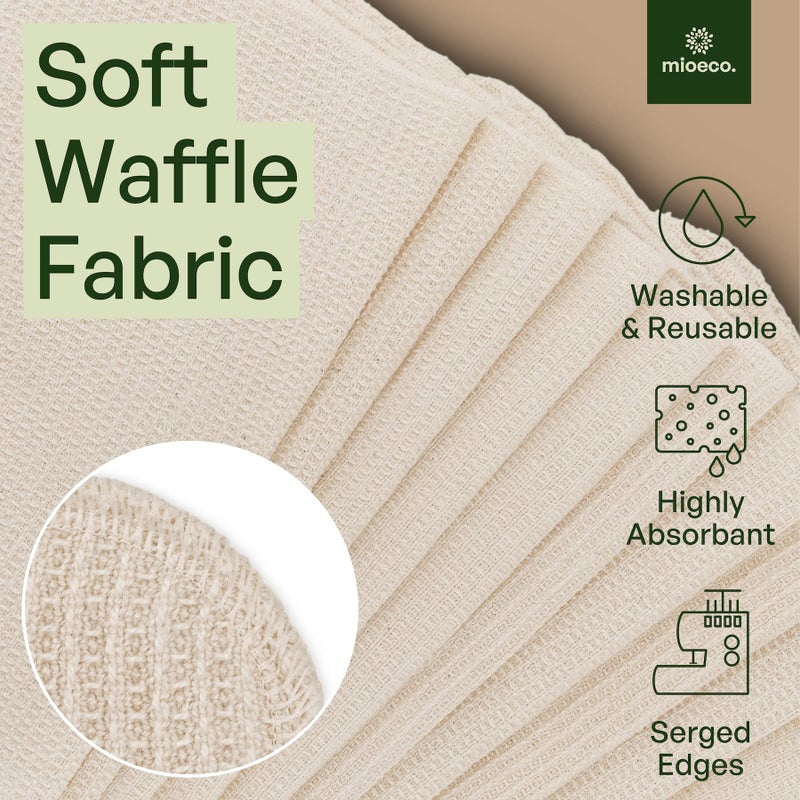 mioeco 20 Pack Reusable Paper Towels Washable - Nature Friendly - Organic Cotton Alternative - Thick, Strong, Paperless Kitchen Dish Cloths - Reusable Napkins - Dish Towels - Cloth Napkin - Kitchen Towels - Image 5