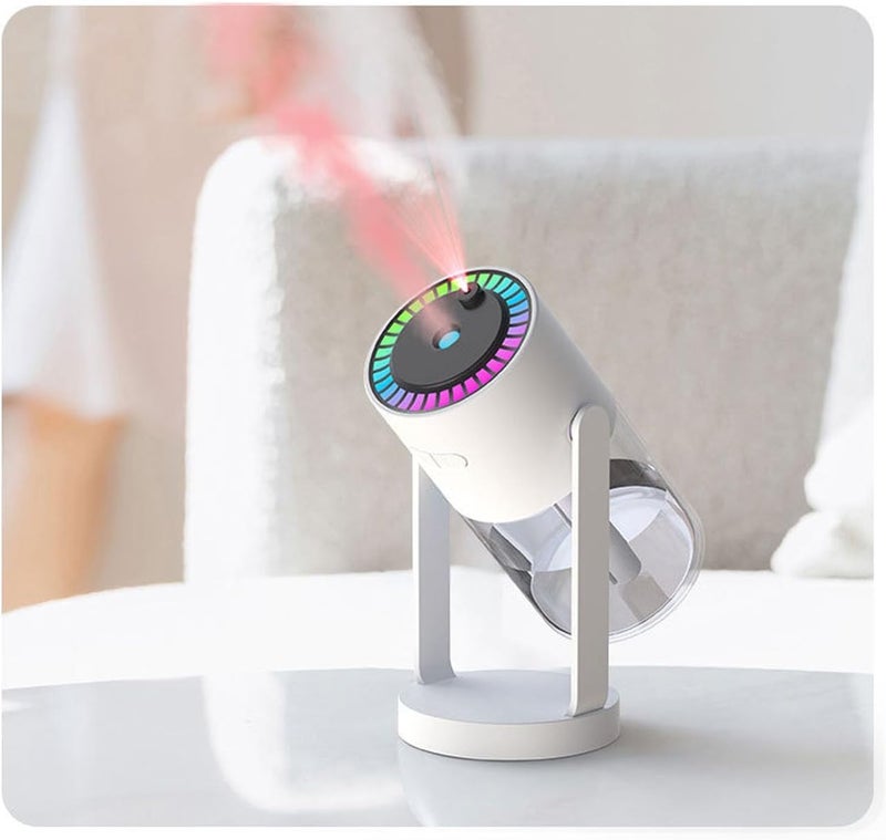 USB Air Freshener 260ml with Colorful LED Light and Star Display, Air Humidifier with 6-8 Hours Timer and Auto Shut-Off for Home Office Car White - Image 1