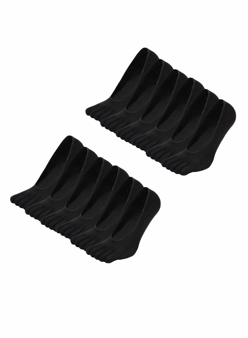 SYOSI 6 Pairs Toe Socks Low Cut No Show Cotton Running Five Fingers Socks with Silicone Heel for Womens Ladies  - Image 1