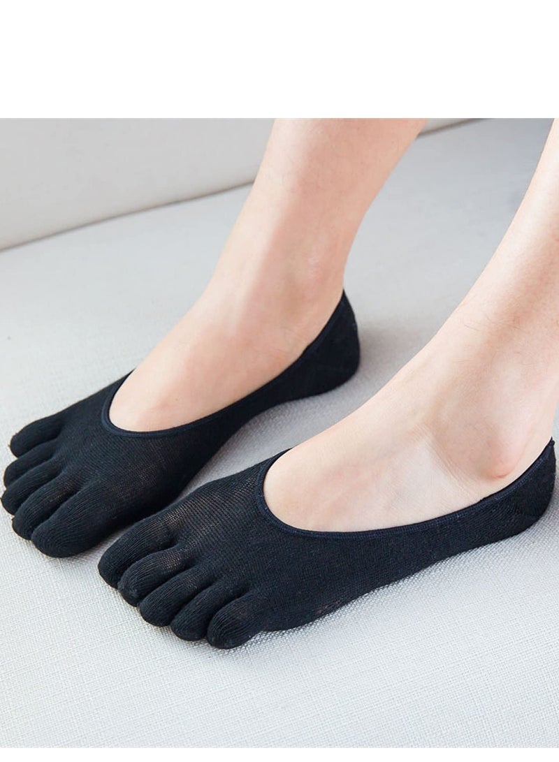 SYOSI 6 Pairs Toe Socks Low Cut No Show Cotton Running Five Fingers Socks with Silicone Heel for Womens Ladies  - Image 5