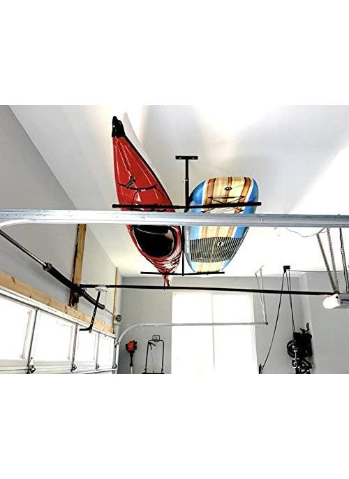 StoreYourBoard StoreYourBoard Standup Paddleboard and Surfboard Ceiling Storage Rack Adjustable Garage Mount Hanger Heavy Duty  - Image 3