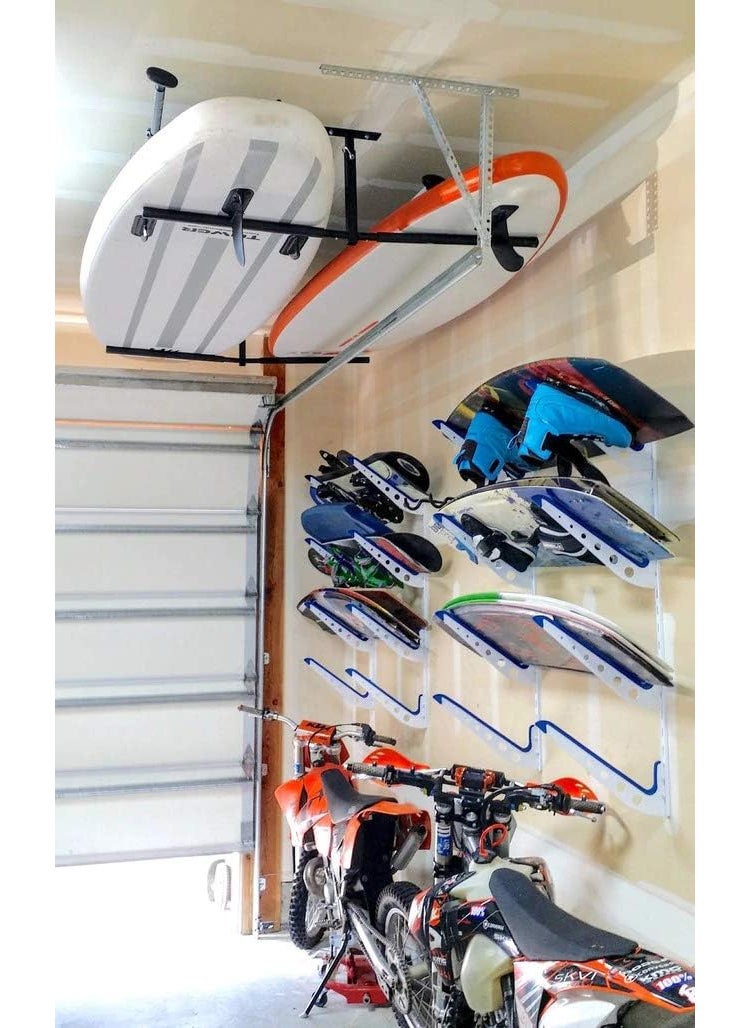 StoreYourBoard StoreYourBoard Standup Paddleboard and Surfboard Ceiling Storage Rack Adjustable Garage Mount Hanger Heavy Duty  - Image 5