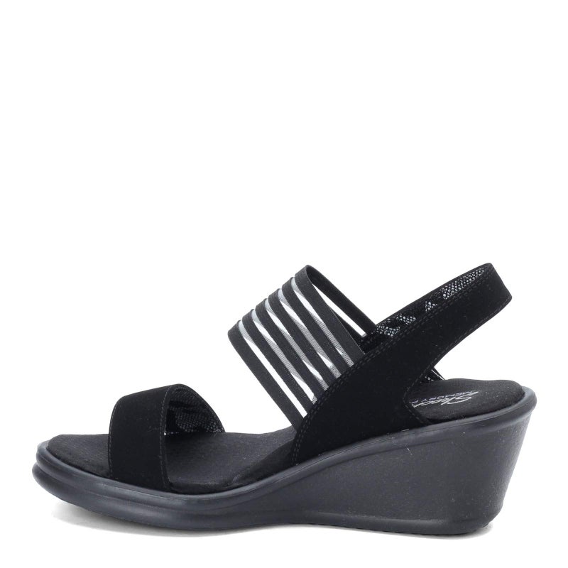SKECHERS صندل سكيشرز كالي للنساء رمبلرز-ساي فاي بكعب عريض، أسود، 6.5 M US - Image 3