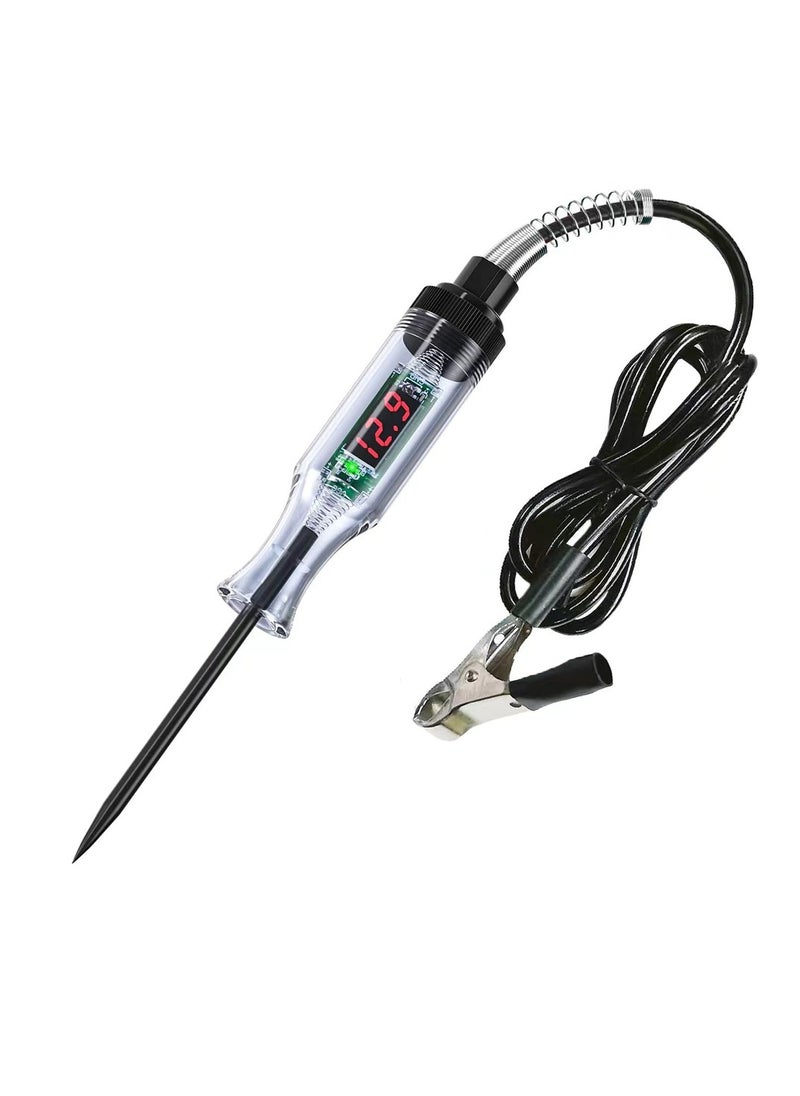AROAQ Car Truck Circuit Test Pen, Car Voltage Tester With Indicator Light, Automotive Test Lamp Current Tester, DC Digital LED Circuit Tester For Car Truck Motorbike Boat, (1pc, Black)  - Image 1
