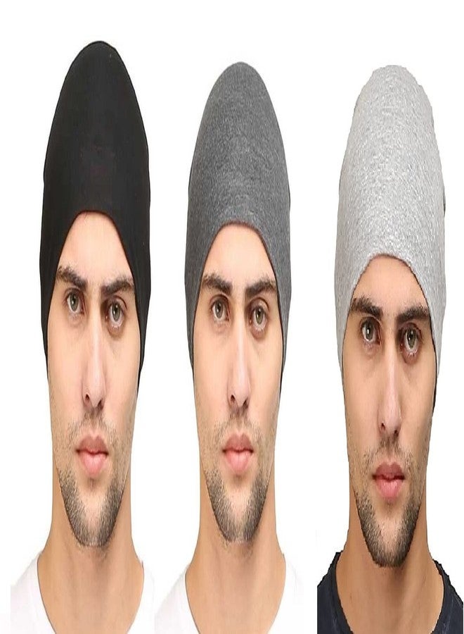 ATABZ Cotton Skull Sweat wear Under Helmet caps Combo Pack 3 Black Grey - Image 2