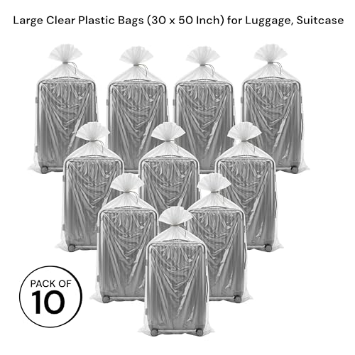 VG TARP Pack of 10 – Large Clear LDPE Plastic Bags (30 x 50 Inch) for Luggage, Suitcase, Chair, Mattress, Painting, Almirah & Storage – Dustproof LDPE Trolley Covers for Travel & Moving - Image 3