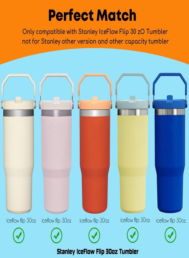 الينك شفاطات بديلة من ALINK لكوب ستانلي آيس فلو القلاب سعة 30 أونصة، عبوة من 6 شفاطات بلاستيكية شفافة قابلة لإعادة الاستخدام، متوافقة مع كوب ستانلي آيس فلو سعة 30 أونصة، مزودة بفرشاة تنظيف، تصميم بزاوية، آمنة للغسل في غسالة الأطباق. - Image 3