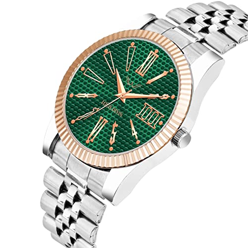 LOUIS DEVIN Stainless Steel Chain Analog Wrist Watch for Men (Green Dial) | LD-CP059-GRN - Image 2