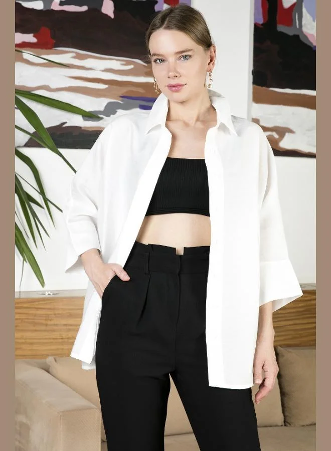 ليلا قميص نسائي ليلا بأكمام ثلاثة أرباع مقاس كبير