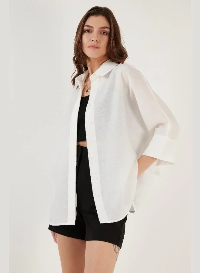 ليلا قميص نسائي ليلا بأكمام ثلاثة أرباع مقاس كبير