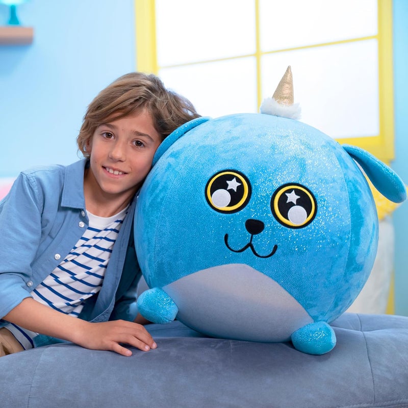 Biggies Inflatable Dog Plush Toy, Giant Squishy Cuddly Animal with Pump, Reusable Plush Ball in Surprise Box, POP Reveal Effect, Super Soft Toy for Kids Ages 3–10 – Eolo Fantasy Pets - Image 5
