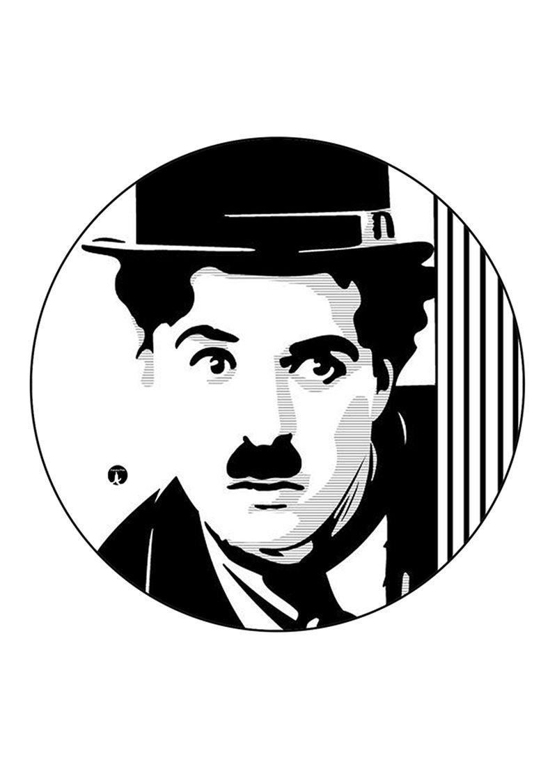 وسادة ماوس مطبوعة تشارلي تشابلن دائرية متعددة الألوان