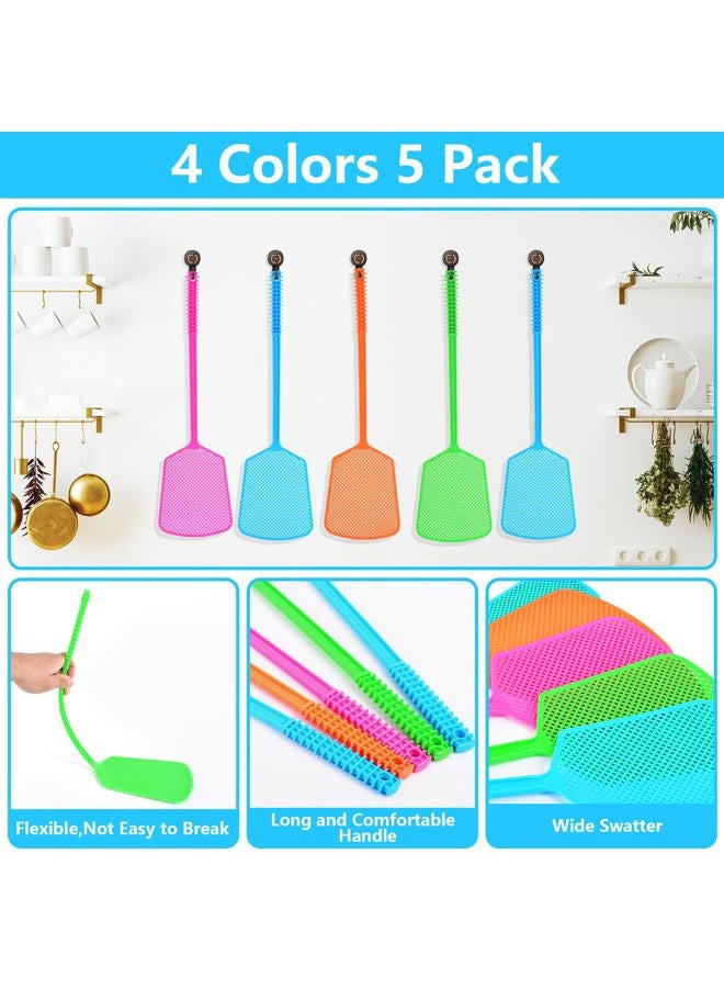 LifHap Plastic Heavy Duty Long Handle Fly Swatters, Pack of 5 - Image 4