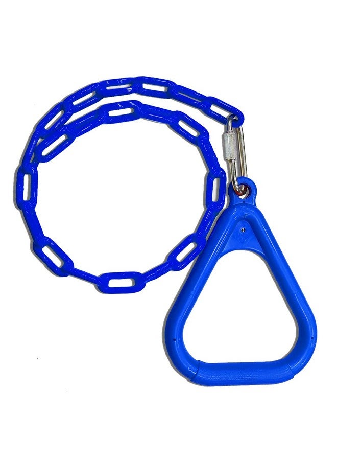 Toy Park Trapeze Gym Rings with Plastic Coated Chains, Ninja Exercising for Backyard - Outdoor Playground Accessories for Kids & Adults (Weight Capacity up to 120 Kgs) - Blue - Image 4