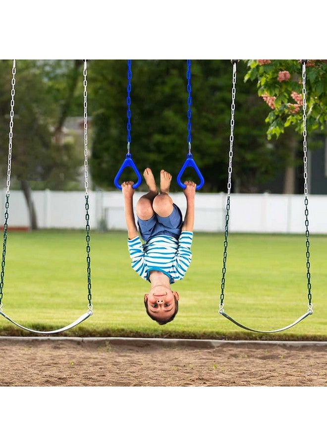 Toy Park Trapeze Gym Rings with Plastic Coated Chains, Ninja Exercising for Backyard - Outdoor Playground Accessories for Kids & Adults (Weight Capacity up to 120 Kgs) - Blue - Image 5