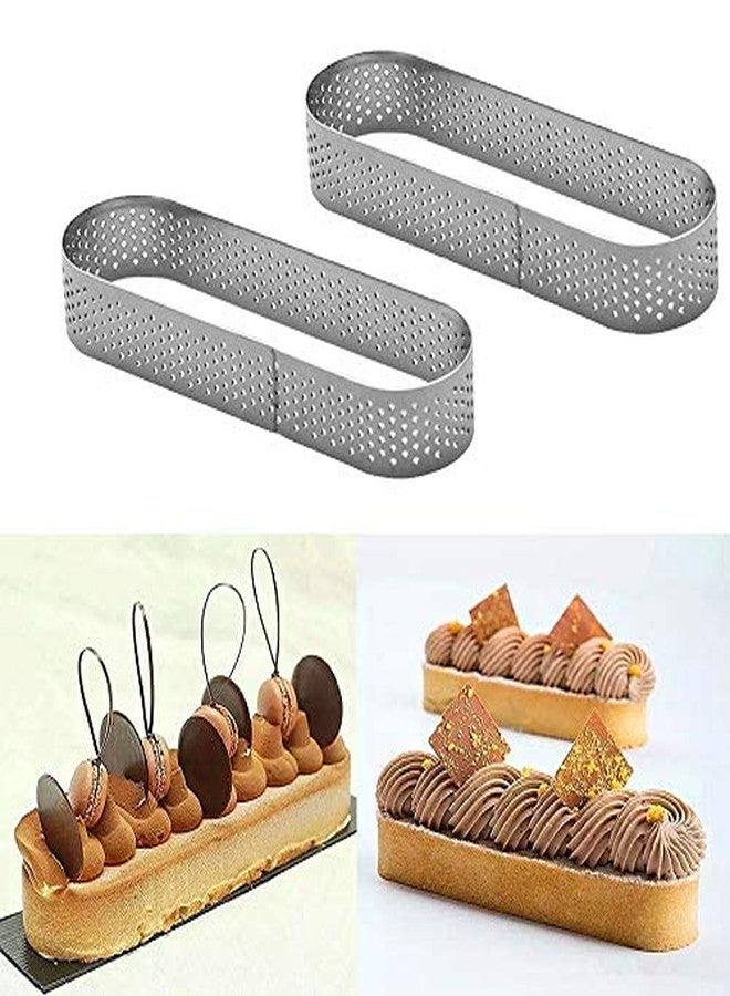 CAKE DECOR™ Stainless Steel Perforated Oval Tart Cake Ring – 4 Inch - Image 4