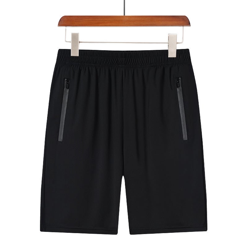 Generic Ice Silk Pants Ultra-thin Breathable Straight Leg Pants Running Sports Pants Loose plus size Casual Long Pants Men black shorts