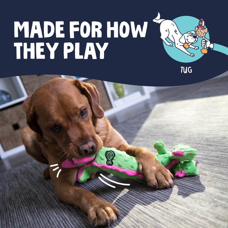 goDog Bubble Plush Skinny Dragons Squeaky Plush Dog Toy, Chew Guard Technology - Green, Large - Image 5