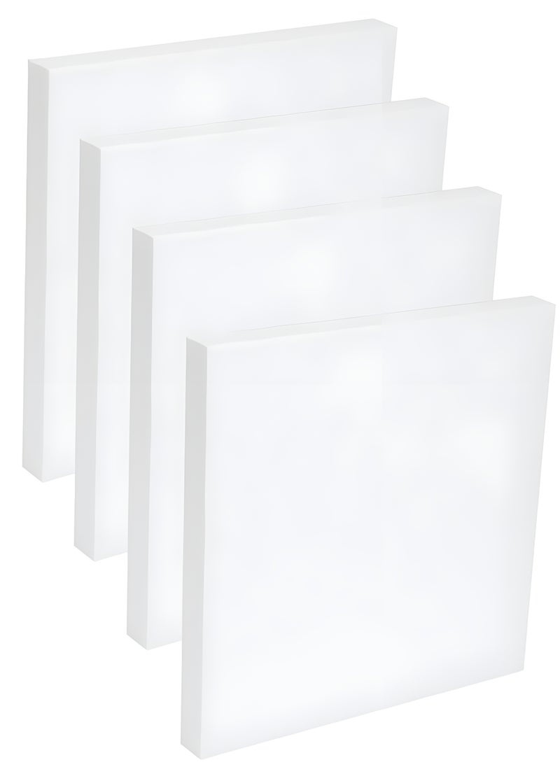 CRAFT MAGIC - CRAFT MAGIC 4 Pack Craft Styrofoam Blocks 30 x 30 x 2cm Square Polystyrene Foam Bricks Smooth Foam Block for Sculpture Modeling DIY Arts Crafting Kids Class Floral Arrangement – White - Image 1