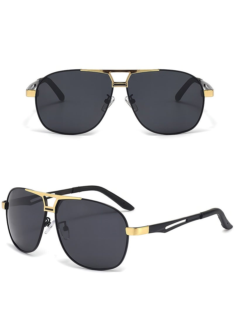 Gmisun - Men's Full Rim Polarized UV400 Aviator stainless Frame Sunglasses - Lens Size: 60 mm - Image 1
