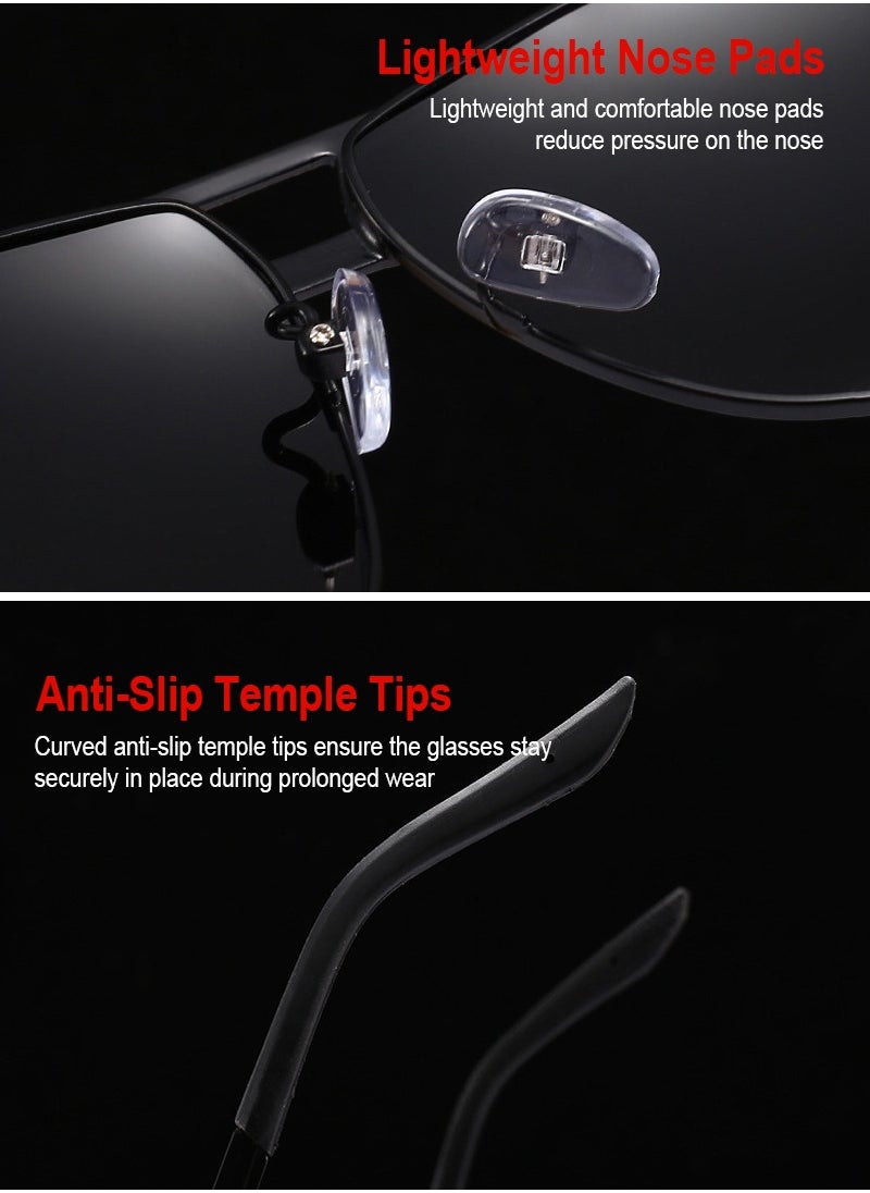 Gmisun - Men's Full Rim Polarized UV400 Aviator stainless Frame Sunglasses - Lens Size: 60 mm - Image 1
