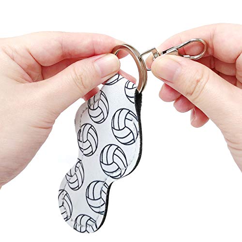allydrew 10 Pack Chapstick Holder Keychain, Keyring for Lip Balm Lip Gloss Lipstick with 10 Pieces Metal Keyring Clasps, Volleyball - Image 4