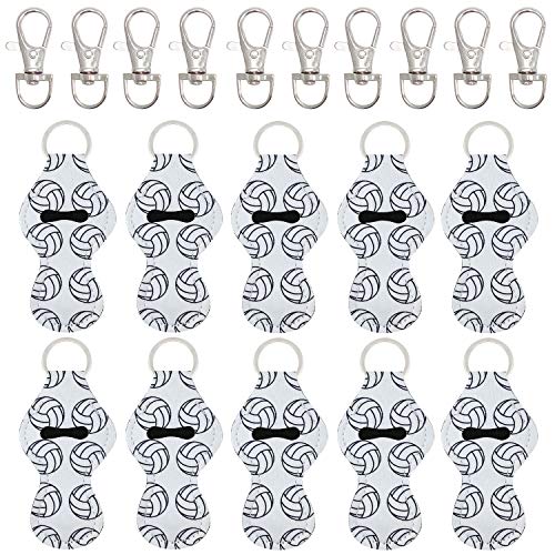 allydrew 10 Pack Chapstick Holder Keychain, Keyring for Lip Balm Lip Gloss Lipstick with 10 Pieces Metal Keyring Clasps, Volleyball - Image 1