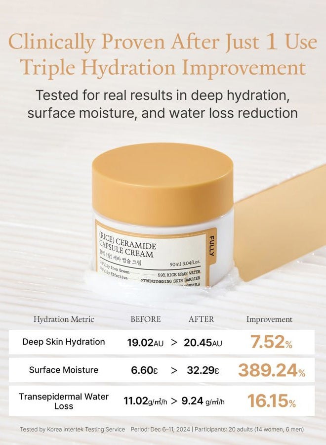Fully Rice Ceramide Moisturizing Cream – Deep Hydration Korean Facial Cream with Rice Bran Extract & Ceramide, Strengthens Barrier, Glowing Skin, Fragrance-Free, Vegan& Dermatologist Tested 3.04 fl.oz - Image 5