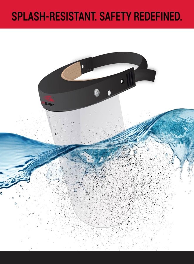 PERF Face Shield | High-Impact Resistant Polycarbonate Visor | Comfortable Adjustable Elastic Band with Replaceable Polycarbonate Visor (One Complete Face Shield + 10 Replaceable Visors) - Image 4