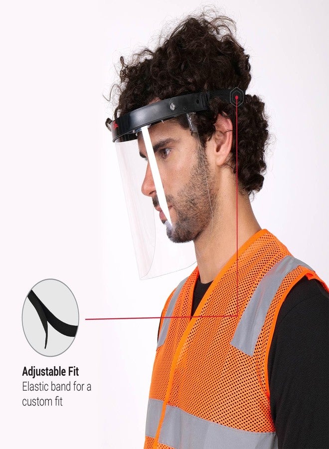 PERF Face Shield | High-Impact Resistant Polycarbonate Visor | Comfortable Adjustable Elastic Band with Replaceable Polycarbonate Visor (One Complete Face Shield + 10 Replaceable Visors) - Image 5