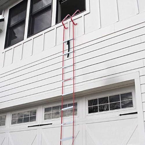 SHAREWIN Portable Fire Ladder 2 Story Emergency Escape Ladder 15 Ft with Wide Steps V Center Support - Image 4