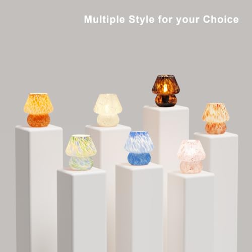 Dawnwake Mushroom Lamp Table Lamp for Bedroom,Small Desk Bedside Lamps for Living Room,Mushroom Decor Cute Mini Modern Mid Century Lamps for Night Stands,Aesthetic Home Living Room Decor(Blush Pink) - Image 5