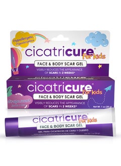 CICATRICURE CICATRICURE Advanced Scar Gel for Kids, Proven Results in 2 Weeks, Helps to reduce Size, Color, and Texture of Scars, Scar Gel for Face and Body, Hypoallergenic Scar Cream, Grape Scent, 1 oz 