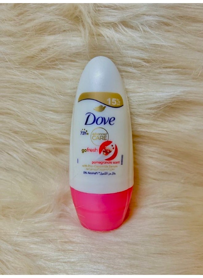 دوف مزيل عرق للنساء رول أون برائحة الرمان - 50 مل