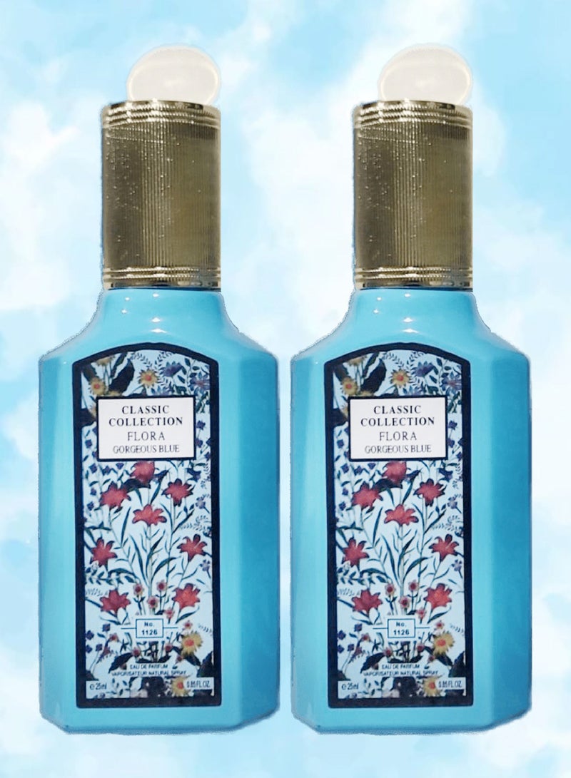 CLASSIC COLLECTION 2 Pieces Flora Gorgeous Blue Perfume Number 1126 25 Ml EDP - Image 1