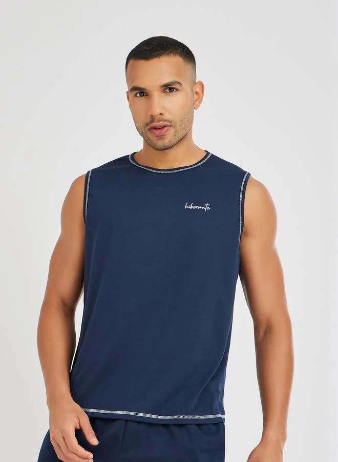 Styli Styli Minimal Print Tank Top and Shorts Set