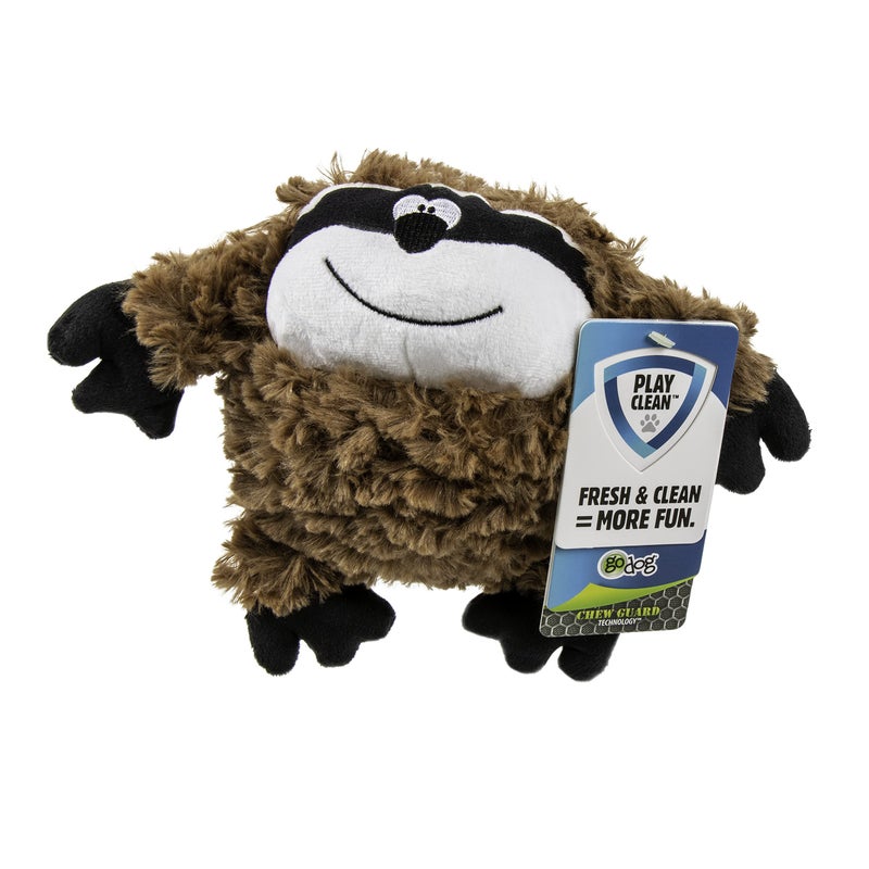 goDog PlayClean Sloth Squeaky Plush Dog Toy with Odor-Eliminating Essential Oils, Chew Guard Technology - Brown, Small - Image 4