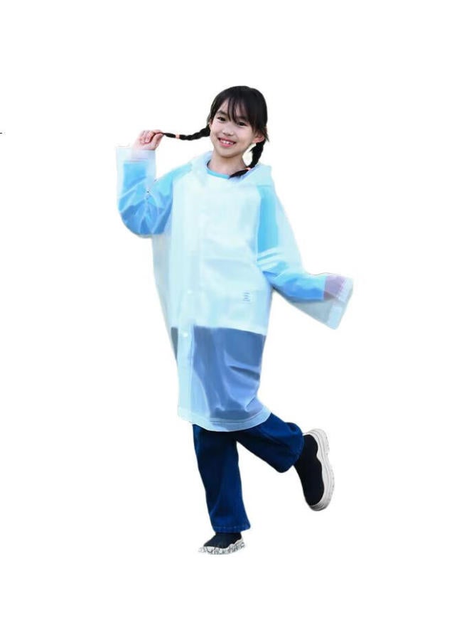 Deli Children'S Raincoat, Semi-Transparent Disposable Raincoat With Hood, Thickened Waterproof Poncho, Dl553011 - Image 3