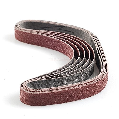 PROXXON أحزمة صنفرة بديلة بروكسون 28581 لـ BSL 115/E، 180 حبيبة، 5 قطع، بني - Image 1