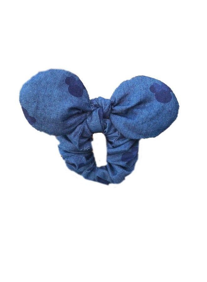 IBDA ربطات شعر على شكل أذن معقودة بنمط الدنيم من IBDA، ربطات شعر بلون موحد، ربطات شعر يدوية الصنع، إكسسوارات رأس (مقاس قابل للتعديل) عبوة من قطعتين. - Image 2