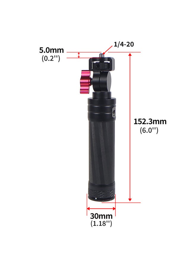 Action Camera Charging Treasure Selfie Stick Mobile Power Handle For Pocket3 Fast Charging Endurance Base Bracket-Color:Black-upgraded Short Style  - Image 3